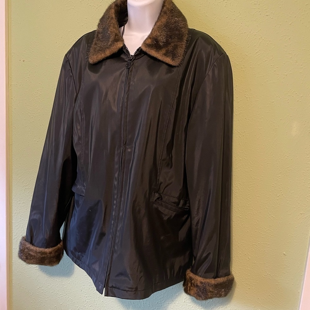 Warm Giacca Faux Fur Collar All Weather Jacket XL